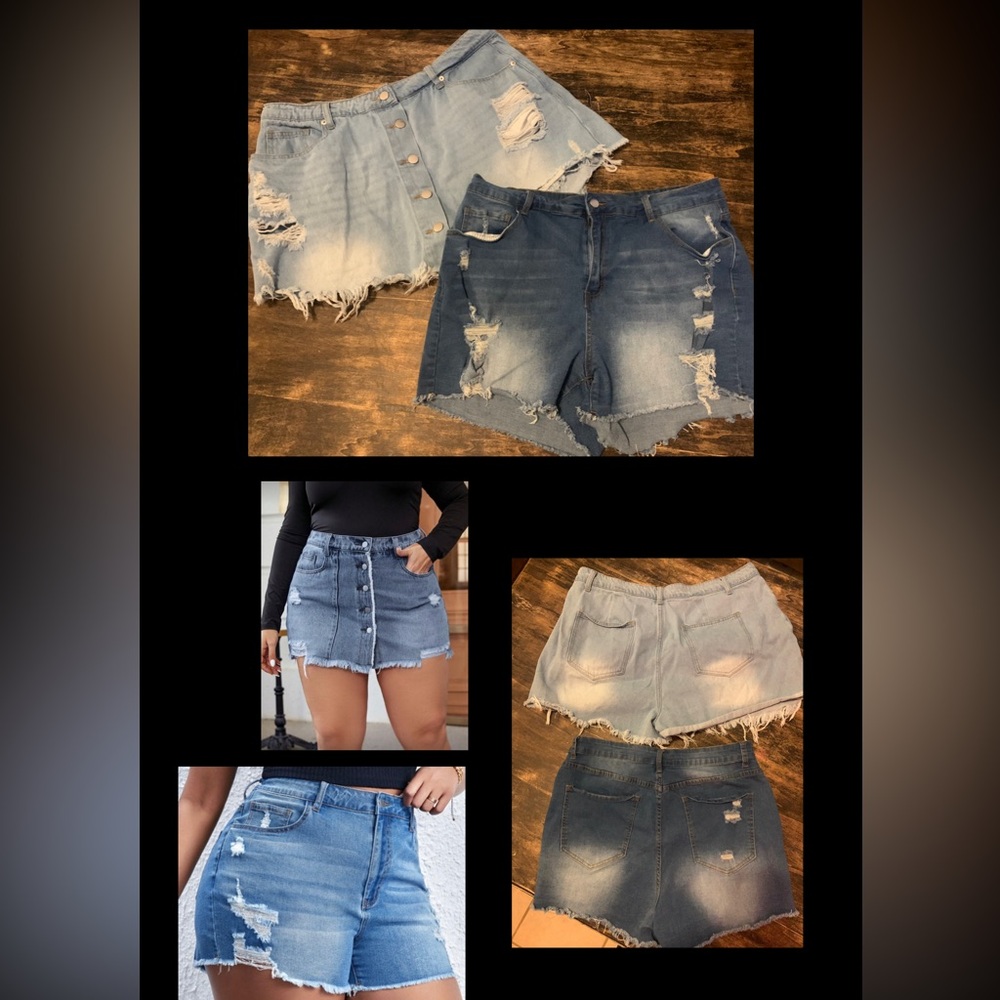 Denim Distressed Women’s Short and Skort